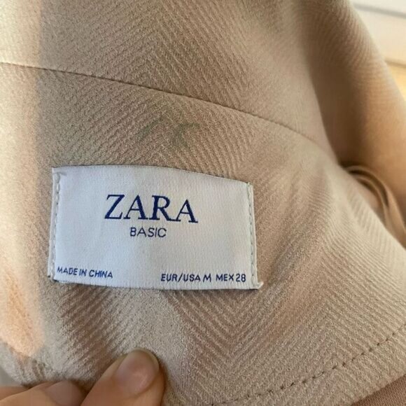 ZARA | tan/cream long coat M - Picture 10 of 11